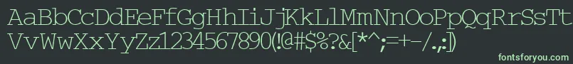 TypewriterNormal-fontti – vihreät fontit mustalla taustalla