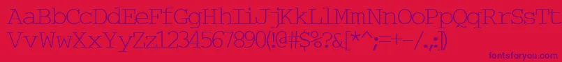 TypewriterNormal Font – Purple Fonts on Red Background