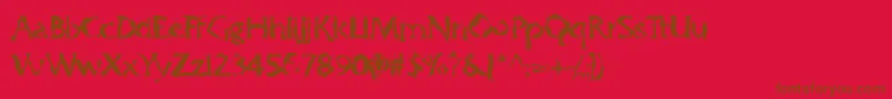 Gumbootcha Font – Brown Fonts on Red Background