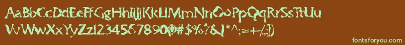 Gumbootcha Font – Green Fonts on Brown Background