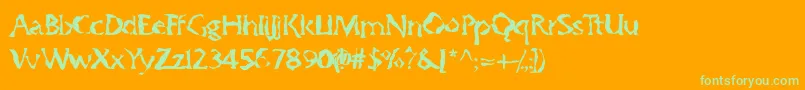 Gumbootcha Font – Green Fonts on Orange Background