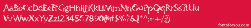 Gumbootcha Font – Pink Fonts on Red Background
