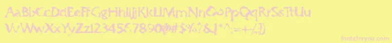 Gumbootcha-fontti – vaaleanpunaiset fontit keltaisella taustalla