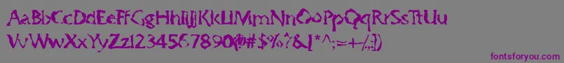 Gumbootcha-fontti – violetit fontit harmaalla taustalla
