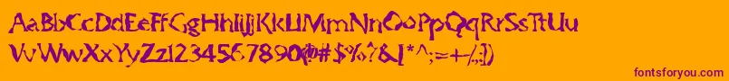 フォントGumbootcha – オレンジの背景に紫のフォント