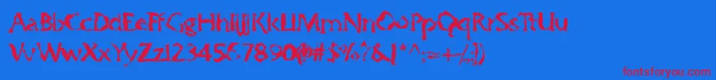 フォントGumbootcha – 赤い文字の青い背景