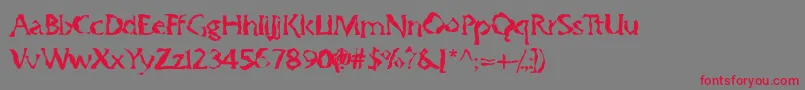 Gumbootcha Font – Red Fonts on Gray Background