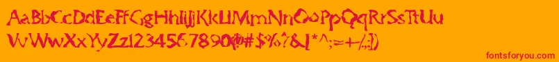 Gumbootcha Font – Red Fonts on Orange Background