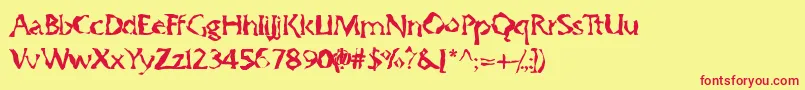 Gumbootcha Font – Red Fonts on Yellow Background