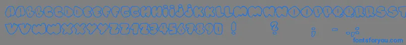 フォントAlphaStreet – 灰色の背景に青い文字