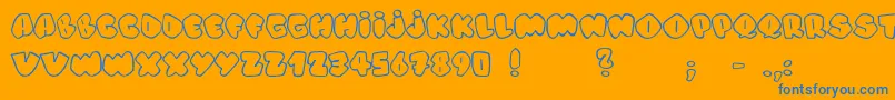 フォントAlphaStreet – オレンジの背景に青い文字