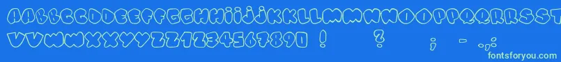 AlphaStreet Font – Green Fonts on Blue Background