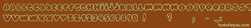 AlphaStreet-fontti – vihreät fontit ruskealla taustalla