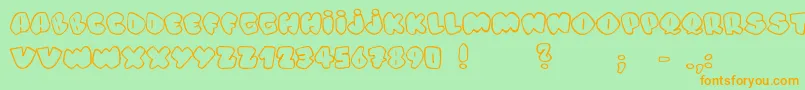 AlphaStreet Font – Orange Fonts on Green Background