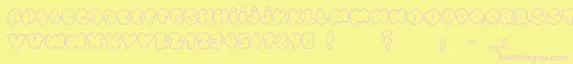 AlphaStreet-Schriftart – Rosa Schriften auf gelbem Hintergrund