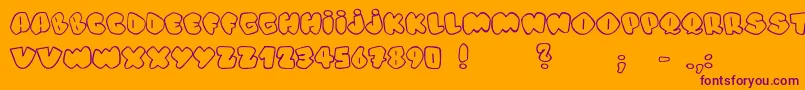 AlphaStreet-Schriftart – Violette Schriften auf orangefarbenem Hintergrund