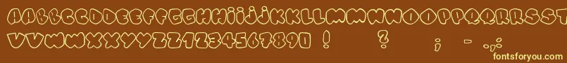 AlphaStreet-fontti – keltaiset fontit ruskealla taustalla