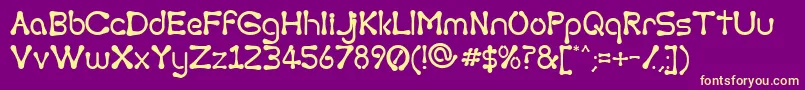 TorcingAway2000 Font – Yellow Fonts on Purple Background