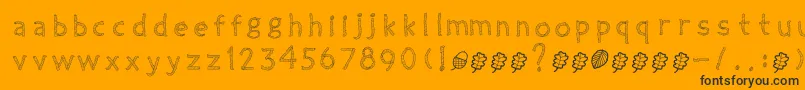 TwiggyRegular-Schriftart – Schwarze Schriften auf orangefarbenem Hintergrund