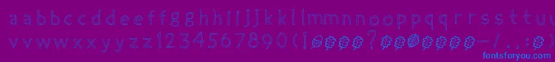 TwiggyRegular Font – Blue Fonts on Purple Background