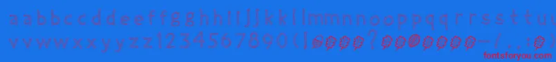 TwiggyRegular Font – Red Fonts on Blue Background