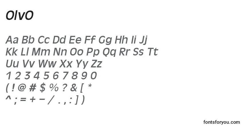 Fuente OlvO - alfabeto, números, caracteres especiales