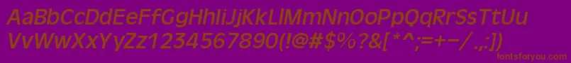 OlvO-fontti – ruskeat fontit violetilla taustalla
