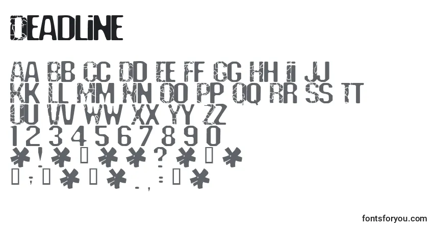 Шрифт Deadline – алфавит, цифры, специальные символы