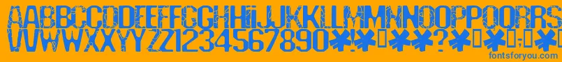 Deadline Font – Blue Fonts on Orange Background