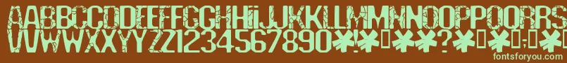 Deadline Font – Green Fonts on Brown Background