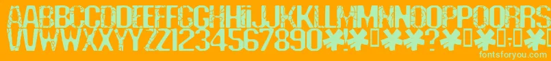 Deadline Font – Green Fonts on Orange Background