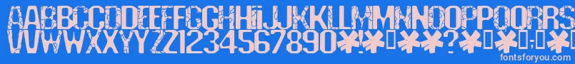 フォントDeadline – ピンクの文字、青い背景