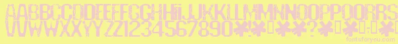 フォントDeadline – ピンクのフォント、黄色の背景