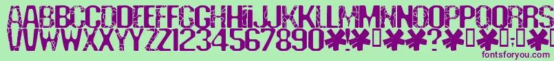 Deadline Font – Purple Fonts on Green Background