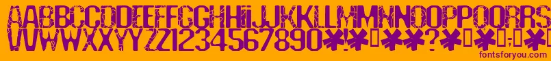 フォントDeadline – オレンジの背景に紫のフォント