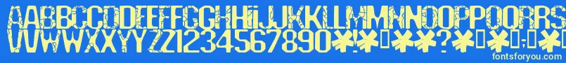 フォントDeadline – 黄色の文字、青い背景