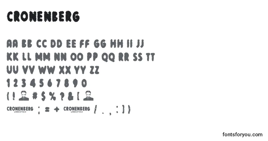 Fuente Cronenberg - alfabeto, números, caracteres especiales
