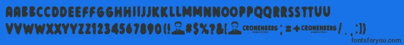 Cronenberg-fontti – mustat fontit sinisellä taustalla
