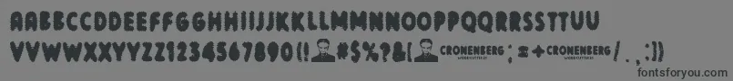 Cronenberg-fontti – mustat fontit harmaalla taustalla