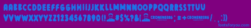 Cronenberg Font – Blue Fonts on Purple Background