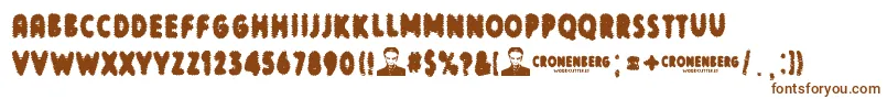 Cronenberg-fontti – ruskeat fontit valkoisella taustalla