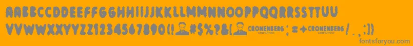 Cronenberg Font – Gray Fonts on Orange Background