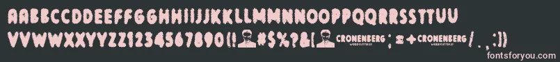More about Cronenberg Font Cronenberg Font – Pink Fonts on Black Background