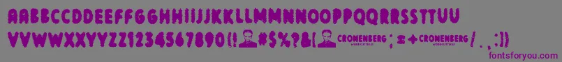 Шрифт Cronenberg – фиолетовые шрифты на сером фоне
