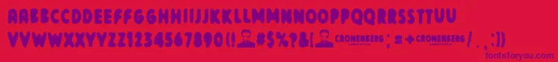 Cronenberg Font – Purple Fonts on Red Background