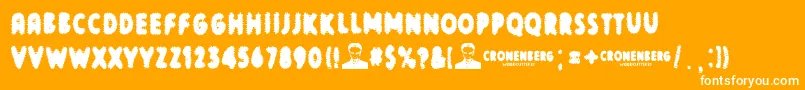 Cronenberg Font – White Fonts on Orange Background
