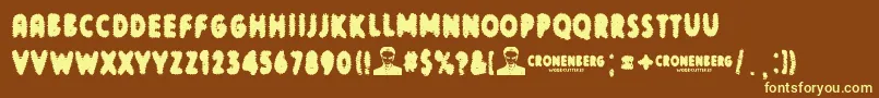 Шрифт Cronenberg – жёлтые шрифты на коричневом фоне