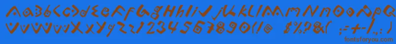 Lontara Font – Brown Fonts on Blue Background