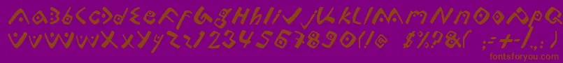 Lontara-Schriftart – Braune Schriften auf violettem Hintergrund
