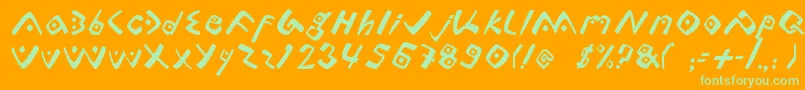 Lontara Font – Green Fonts on Orange Background